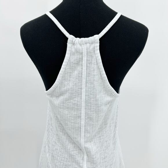 Athleta Tank White Gray Stripe Adjustable Tank Lightweight Activewear Womens  S - Picture 9 of 11